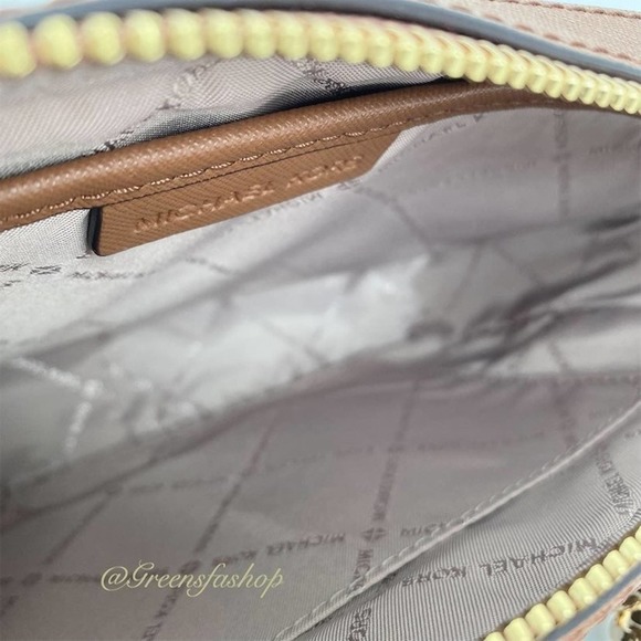 Michael Kors purse Jet Set Travel Item Crossbody bag brownn signature - Picture 4 of 8